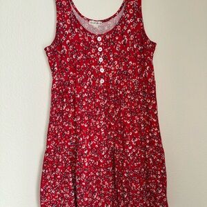 Floral Red Kids Dress